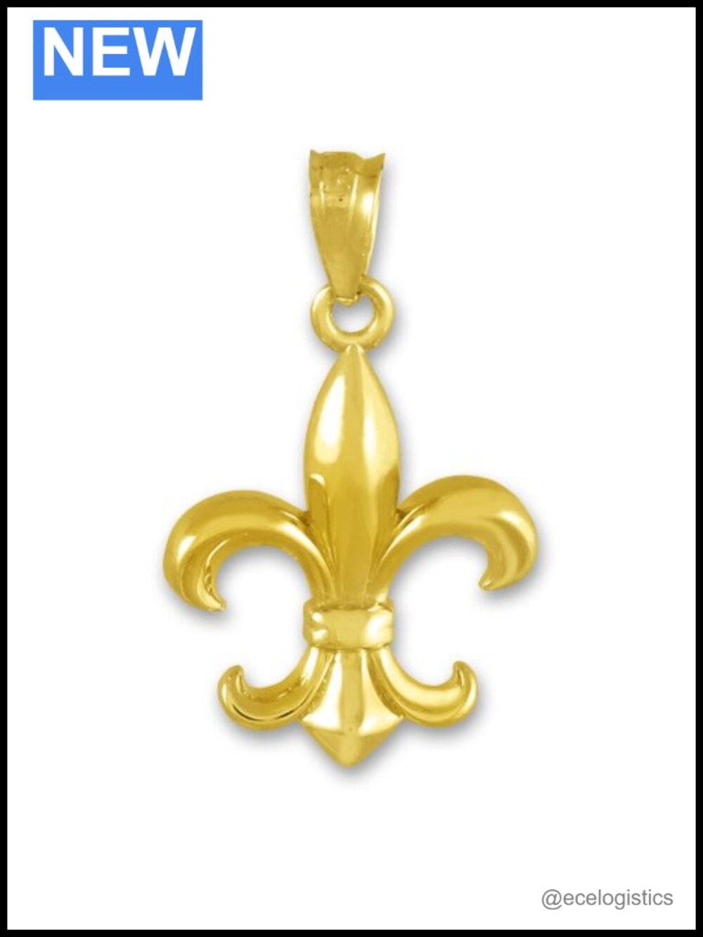 14k Yellow Gold Fleur-de-Lis Charm Pendant